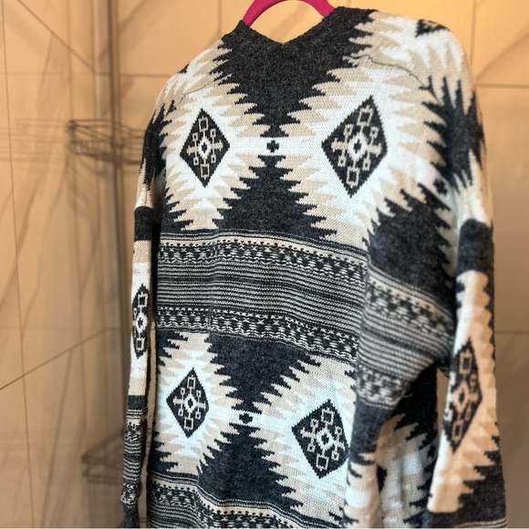 Cosy Aztec Duster Cardigan -M/L - Picture 8 of 12